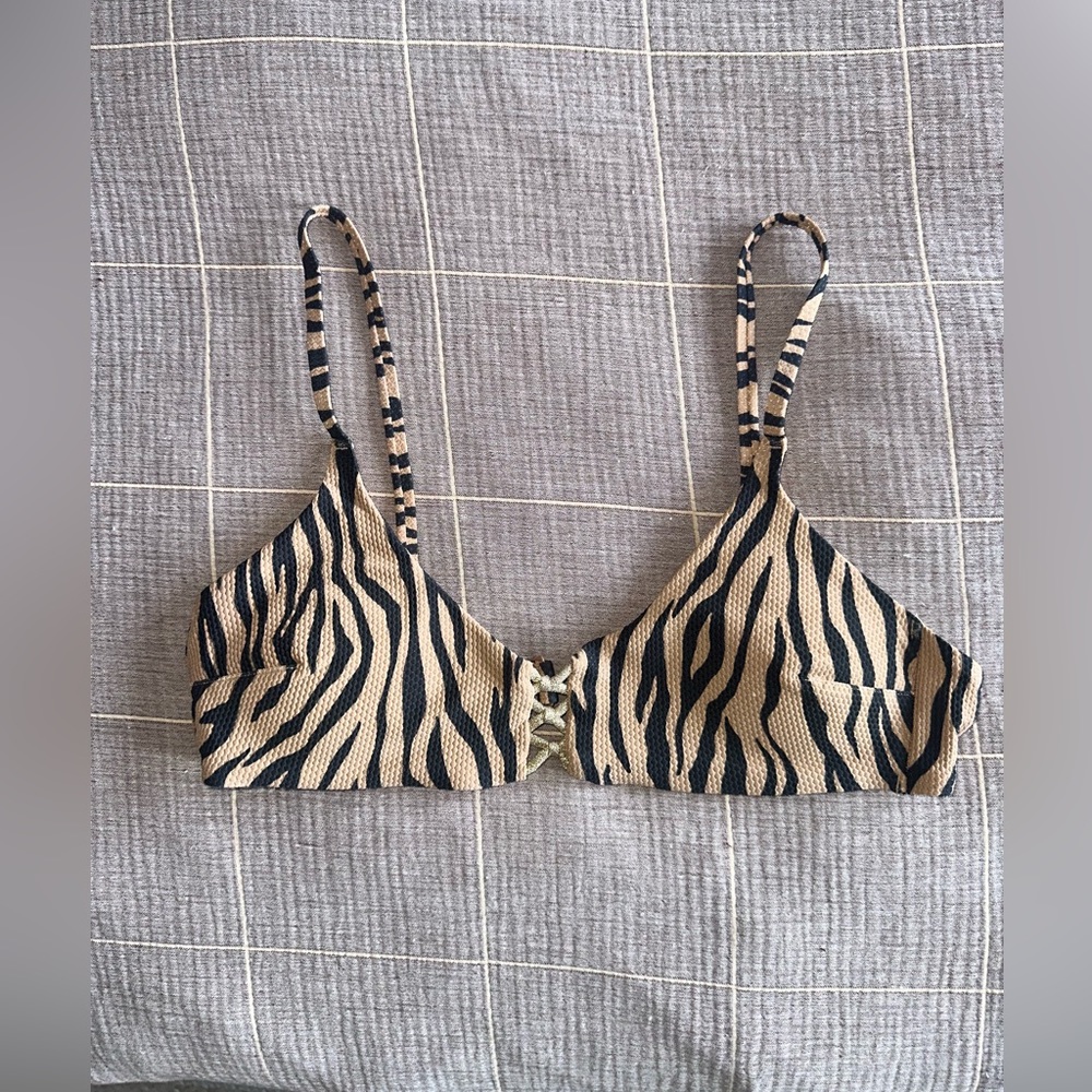Aerie Tiger Print Bikini Top